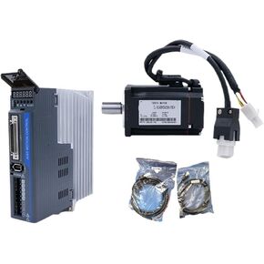 1pcs 220VAC 400W Servo Motor and Driver Kit 1.27Nm 3000rpm High Precision High Speed Laser Cutting JAND4002-20B 60JASM504230K(1kit with Brake)
