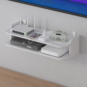 WiFi Router Storage Box WiFi Box Hider Decorative for Home Wall Mount Shelf Power Strip Hider Rack Home Living Room TV Cabinet Power Cord Finishing Box
