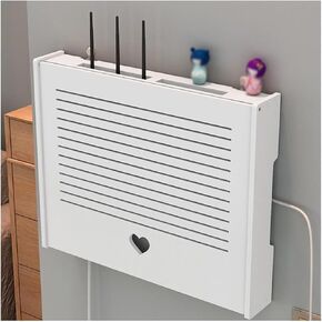 Router Storage Box，WiFi Router Storage Box, Router Storage Box,Wall-Mounted Cable Organizer Box,TV Wall Shelf,Set-top Box Floating Shelf,for Bedroom, Living Room(D)