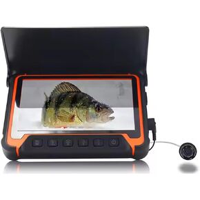 7 Inch Underwater Fishing Camera w/DVR, 8GB Memory Card, 1000TVL Portable Fish Finder, 4000mAh Battery, 12Pcs Adjustable LED White Lamp Light, 8Pcs Infared Lights, 30M Cable Waterproof IP68 Camera for
