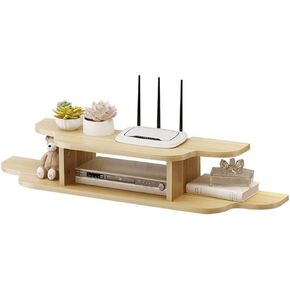 Wall Router Rack Partition TV Cabinet Background WiFi Router Storage Box Living Room Wall Decoration Rack Set-top Box Wall Hanging Can Be Free of Punching Wooden Board Hanging Rack