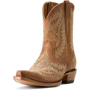ARIAT WOMENS CATE مطرزة بقعة أخمص القدمين سحاب أحذية غير رسمية الكاحل منخفضة الكعب 1-2 " - أبيض