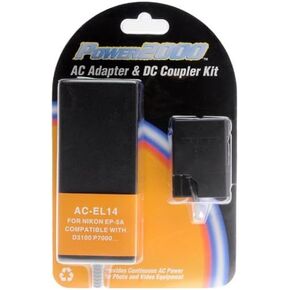 Power2000 EP-5A AC ACPTER & DC COUPLER KIT لكاميرات نيكون التي تستخدم بطارية EN-EL14 لـ D3100 و D3200 و D5100 و D5200 و COOLPIX P7000 و P7100 و P7700