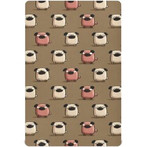Fitted Crib Sheet Anime Pugs Print Breathable Pack N Play Playard Sheets 52x28 inch Baby Mattress for Toddler