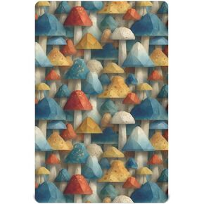 Fitted Crib Sheet Geometrical Mushroom Print Breathable Pack N Play Playard Sheets 39x27 inch Baby Mattress for Toddler