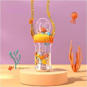 شرب كوب مع بخار الحوت ، زجاجة ماء كوب الحوت لطيف ، رذاذ أكواب Sippy ، أكواب قش مرجحة للتسرب للأطفال (220 مل/أخضر)