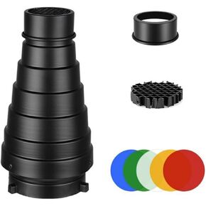 Photography Light Modifier Aluminium Conical Set for Studio and Outdoor Use for Mount