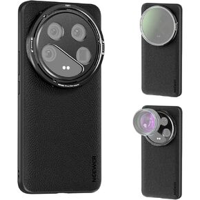 Neewer 15 Ultra Cage ، حافظة مقطع فيديو للفيديو ، جهاز التثبيت على الهاتف المتوافق مع Xiaomi 15 Ultra مع محول مرشح 67 مم وظهر عدسة 17 مم لتصوير تسجيل الفيديو ، PA091 Silver