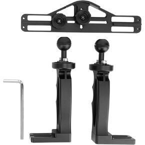 Underwater Handle Tray Bracket, Dual Handheld Hand Grip Diving Flashlight Bracket, Video Stabilizer Holder for Underwater Camera Housing
