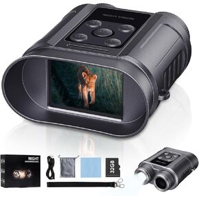 Night Vision Goggles,Compact Night Vision Binoculars,32GB Card Included, Photo/Video Capture,Outdoor tools for Education, Wildlife Watching,gifts for Boy, gifts for Men, gifts for Father (Pearl Black)