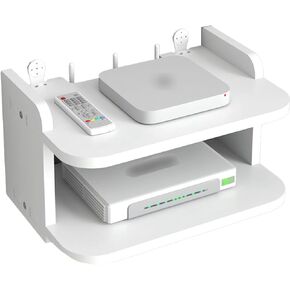 Wall Mounted Router Bracket, Small Floating Shelves, Router Shelf Wall Mount WiFi Router Storage Box, Blinds Decoration Floating, Floating Wall Shelf, Router Modem Wall Mount(40x19x13cm)