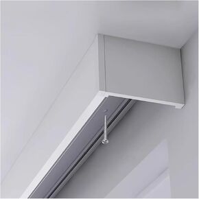 Curtain Track Sliding Curtain Double Track Top Mounted Suitable For Office/living Room, Aluminum Alloy Silent Curtain Box, Home Ceiling Curtain Track Set Customizable(Natural,7meter)