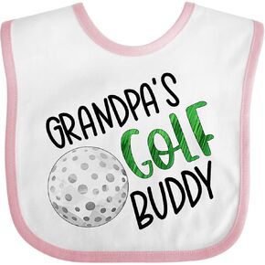 inktastic Grandpa's Golf Buddy with Golf Ball Baby Bib
