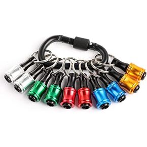 10PCS Portable Bit Holder Keychain, Hexagonal Shank Screwdriver Head Holder Extension Rod Key Chain Adapter Drill Bit Quick Portable Hand Tools