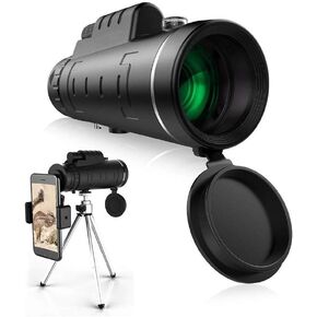 Portable Binoculars High Power 40X60 High Power Monocular Telescope, Monocular Scope with Smartphone Holder for Concert Bird Watching Camping Travelling
