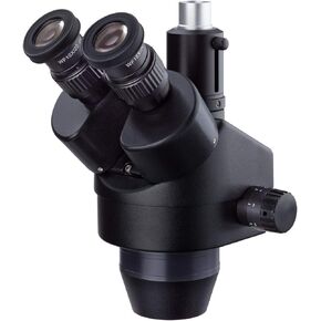 AmScope 7X-45X Trinocular Zoom Stereo Microscope Head with Black Finish