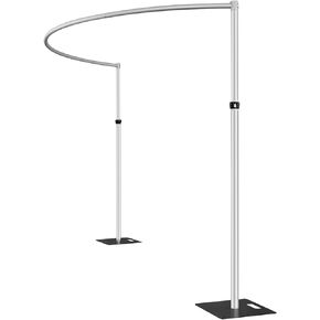 Pipe and Drape Curved Backdrop Stand, 6-10' Tall x 10' Wide Adjustable Curved Backdrop Kit for Event， Party, Trade Shows and Wedding Decor…
