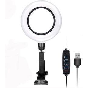 Circular Computer Video Conference Light LED Supplementary Suction Cup Beauty Lighting Set