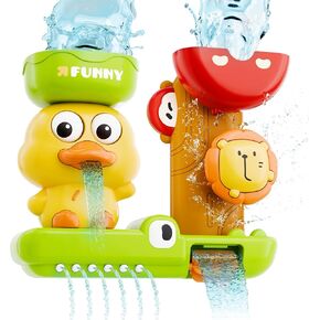 iPlay, iLearn Bath Toys for Toddlers 1-3, Baby Waterfall Bathtub Toy W/ Suction Cup, Kids Bath Tub Shower Playset, Infant Bathtime Fun Summer Pool Birthday Gift 18 24 Month, 2-4, 3-5 Year Old Girl Boy