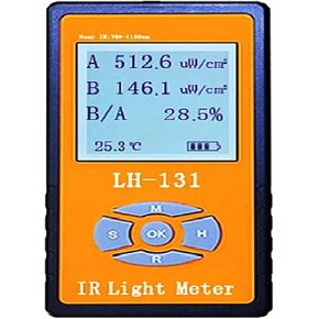 LH-129 LH-131 Infrared Light Irradiance Power Meter Tester, Radiometer LED Luminous Intensity Sunlight Meter LCD Display, high Accuracy(LH-131(760-1100nm))