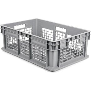 Hudson Exchange 24 x 16 x 8" (4 Pack) Mesh Straight Wall Handled Storage Container Tote, Blue