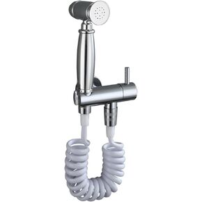 HandheldSprayer for Toilet Brass Portable Baby Cloth Diaper Sprayer Hand Held ToiletSprayer Head withHose for Feminine Wash, Pet Washing, Easy to Install, Chrome