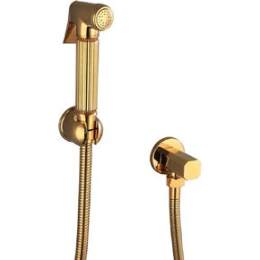 HandheldSprayer for Toilet Brass Portable Baby Cloth Diaper Sprayer Gold Hand Held ToiletSprayer Head withHose and Bracket, for Feminine Wash, Pet Washing