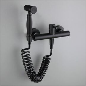 Sprayer Brass Black Portable HandheldSprayer for Toilet Baby Cloth Diaper Sprayer for Hot and Cold Water PortableFaucet withHose for Feminine Wash,B(A)