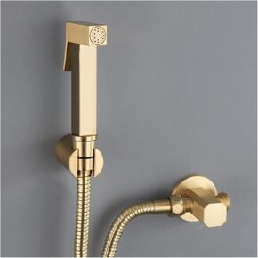 HandheldSprayer for Toilet Brass Portable Baby Cloth Diaper Sprayer Brushed GoldAttachment withHose for Feminine Wash, Adjustable Water Pressure Control
