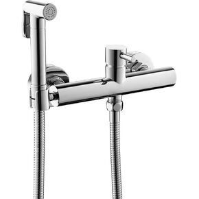 HandheldSprayer for Toilet Two-in and One-Out Angle Valve Cloth Diaper Sprayer Set Hot and Cold WaterSprayer for Toilet Brass HandheldSprayer,Black(Titanium)