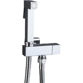 HandheldSprayer for Toilet Brass Chrome Portable Baby Cloth Diaper Sprayer Hand Held ToiletSprayer Head withHose for Feminine Wash, Pet Washing, Easy to Install