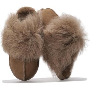 Project Cloud 100 ٪ Sheep Sheep Scuff Slippers للنساء - شرائح رغوة الذاكرة الحقيقية للنساء - النعال النسائية غير المنقولة (Ryann)