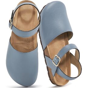 Alicegana Closed Toe Sandals for Women – Arch Support Dressy Flat Sandals Comfortable Summer Shoes 2025