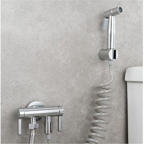 HandheldSprayer Wall Supercharge Cloth Diaper Sprayer Kit Stainless SteelSprayer for Toilet Spray Attachment with Hose for Feminine Wash,Brushed(Chrome Plated)