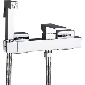 Brass HandheldSprayer for Toilet Chrome Baby Cloth Diaper Sprayer for Hot and Cold Water PortableFaucet withHose for Feminine Wash, Pet Washing, Easy to Install