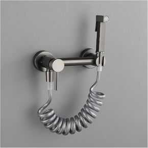 Sprayer Brass HandheldSprayer for Toilet Gun Gray Portable Baby Cloth Diaper Sprayer for Hot and Cold Water PortableFaucet withHose for Feminine Wash, Pet Washing,B(A)