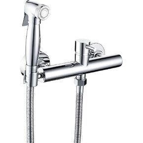 HandheldSprayer Hot and Cold Water Supercharge Cloth Diaper Sprayer Brass ChromeSprayer for Toilet Temperature Control HandheldSprayer for Toilet Punch-Free