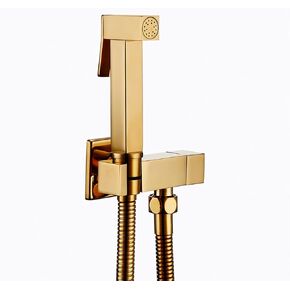 HandheldSprayer Square Wall-Mounted Cloth Diaper Sprayer BrassSprayer for Toilet Titanium Gold HandheldSprayer for Toilet