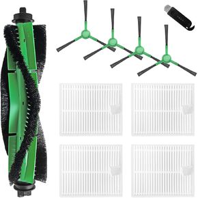 10 Pack Accessories Compatible with iRobot Roomba Q011, Y0140, Q0120, Y0110, 105 Vac, 105 Combo, Q0520 Robot Vacuum Cleaner Kit, 1 Main Brush, 4 Hepa Filters, 4 Side Brushes, 1 Cleaning Brush