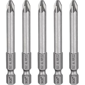 Harfington 5pcs pz1 bumdriver بت 1/4 "Hex Shank 65mm/2.56" الطول فيليبس مغناطيسي مخزوم بسداسي البتات S2