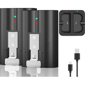 2-Pcs 6040mAh Replacement Battery with Wired Charging Dock for Ring-Doorbell Camera 2/3/4, Spotlight Camera and Stick Up Cam, Blade 14 Rechargeable Upgraded Li-ion Batteries 3.65V Series