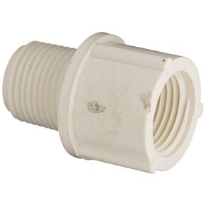 Spears 446 Series PVC Pipe Fitting, Adapter, Schedule 40, 3/8" NPT Male x 3/8" NPT Female