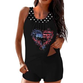4th of July Woman Swimsuit Two Piece for Big Chest American Flag Print Maternity Bathing Suits Bottoms Skirt