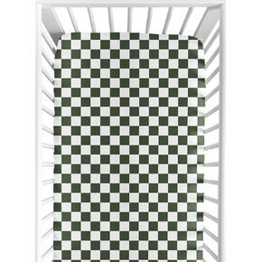 Sweet Jojo Designs Fitted Baby Crib Sheets (Pink Gingham Checkered) for Girls, Infant Nursery, Toddler Room - Standard Size (Neutral, Plaid, Vintage, Modern, Check, Blush & White, Geometric, Retro)