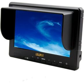 LILLIPUT 7'' 667/S Camera Monitor/HDMI, YPbPr, AV1/AV2, HD-SDI Input/HDMI, HD-SDI Output/Color TFT LCD Monitor/with F-970 & QM91D Battery Plate + Mini Stand Base + Sun Shade Cover