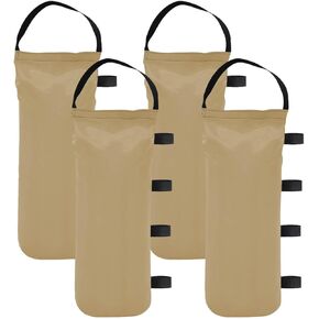 112 LBS Canopy Weights Sand Bags, 4-Pack Side Strap Sandbags for Canopy Outdoor Advertising Tent Sunshade Fixed Windproof Pop up Canopy Tent (Black-Yellow Straps) in Saudi Arabia