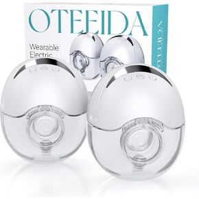 Hands Free Breast Pump Wearable MY-375 - Strong Suction, Low Noise, Wearable Breastfeeding Pump with 4 Mode &12 Levels, Portable Electric Breast Pump 24mm - 17/19/21/Insert/Flange, 2 Pack (White)