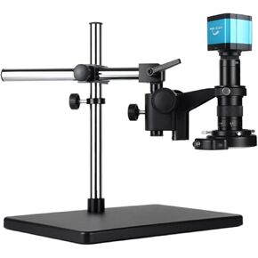 Professional Phone Repair Soldering HDMI USB Industrial Video Digital Microscope Camera 120X-300X Zoom C Mount Lens Microscopio(and 13.3 inch,300X)