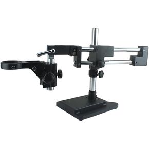 Universal Double Boom Binocular Trinocular Stereo Zoom Microscope Stand 76mm Focusing Holder Bracket(Black)