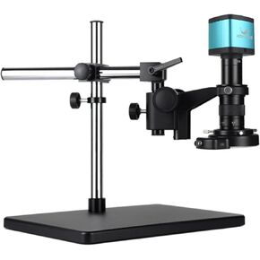 48MP 4K HDMI USB Microscope Camera 120X-300X C-Mount Lens Industrial Electronic Digital Microscopio for Phone Repair Soldering(and 11.6 inch,180X)